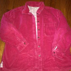 LL Bean Pink Corduroy Button Up